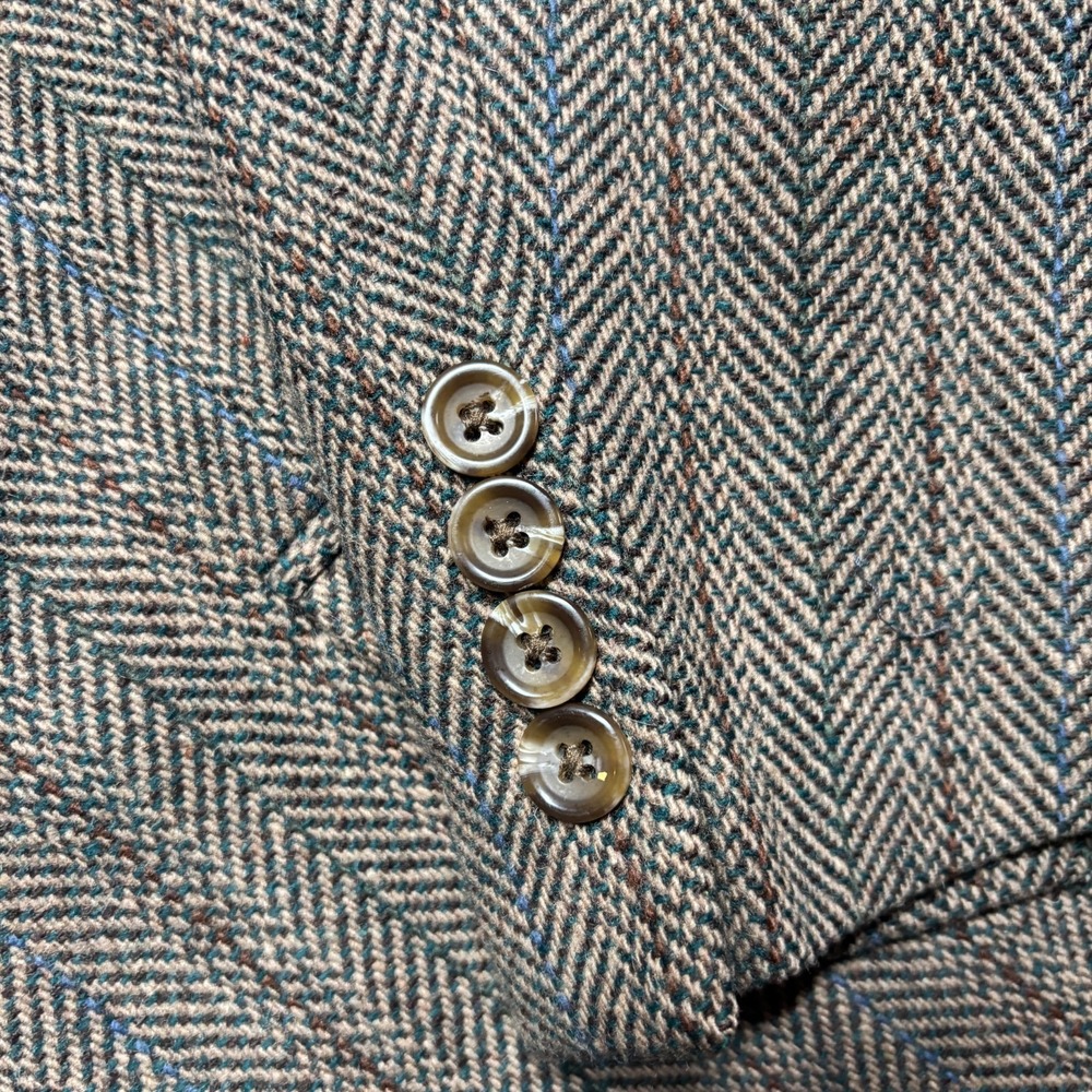 Vintage Chaps Ralph Lauren Blazer Mens 44T Wool Herringbone Stripe Sport Coat - Picture 2 of 12